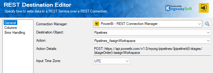 PBDestination Assign workspace page